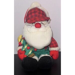 Vtg 1993 Trendmasters 15 " Nylon Santa Claus Plush Plaid Christmas Tree 🌲